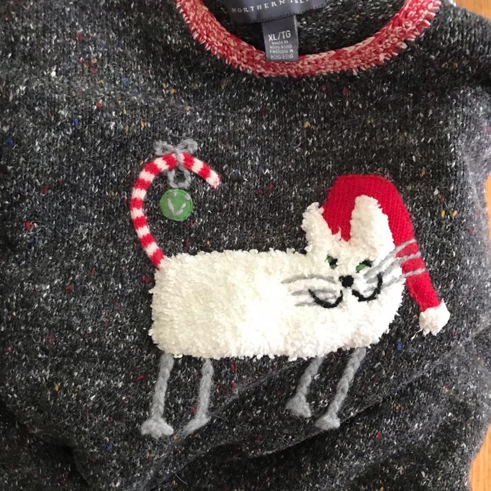 Vintage Christmas cat sweater